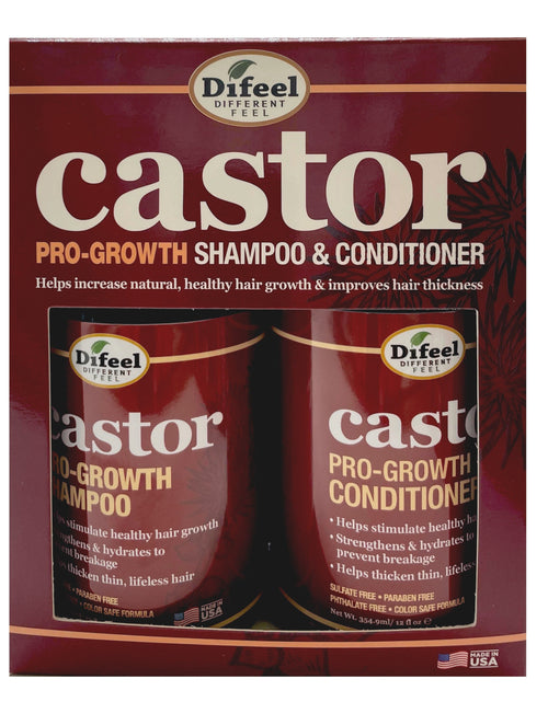 Load image into Gallery viewer, Difeel Castor Pro-Growth Shampoo 12 oz. &amp; Conditioner 12 oz. (2-Piece Gift Set) by difeel - find your natural beauty
