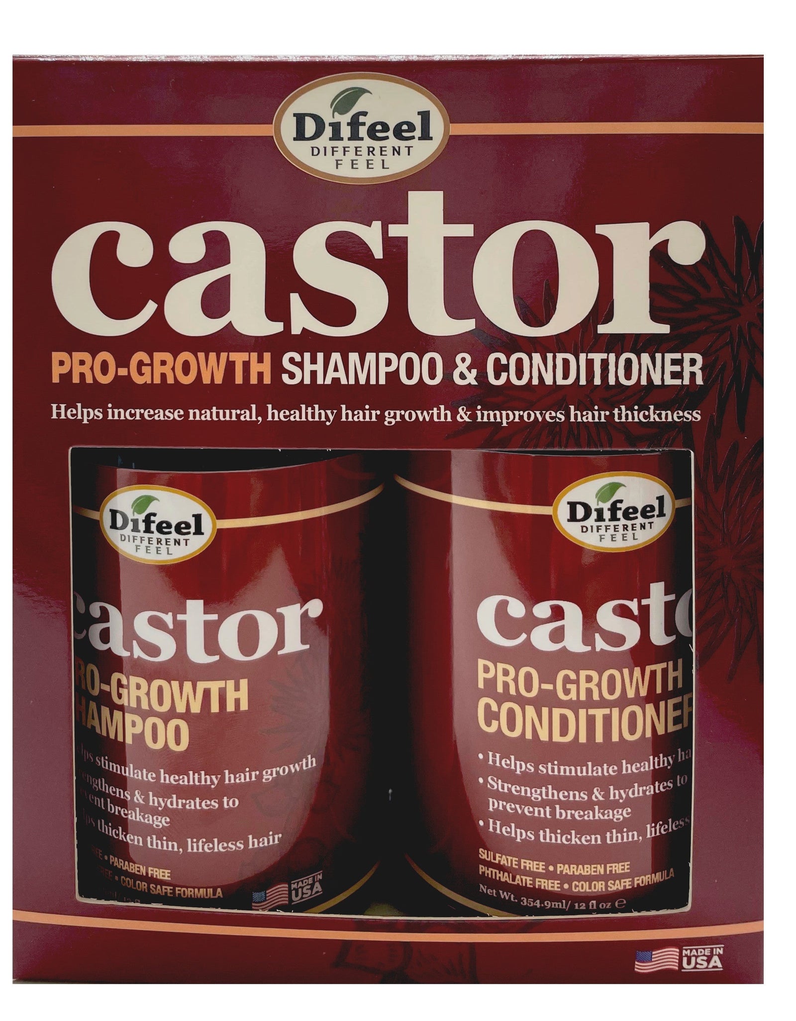 Difeel Castor Pro-Growth Shampoo 12 oz. & Conditioner 12 oz. (2-Piece Gift Set) by difeel - find your natural beauty
