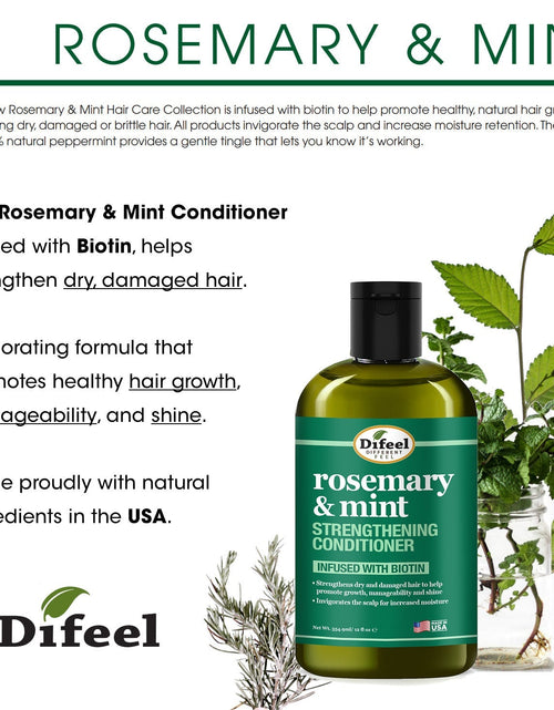 Load image into Gallery viewer, Difeel Rosemary and Mint Hair Strengthening Conditioner with Biotin 12 oz. by difeel - find your natural beauty
