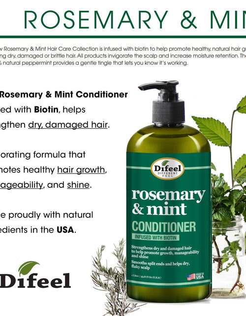 Load image into Gallery viewer, Difeel Rosemary and Mint Hair Strengthening Conditioner with Biotin 33.8 oz. by difeel - find your natural beauty
