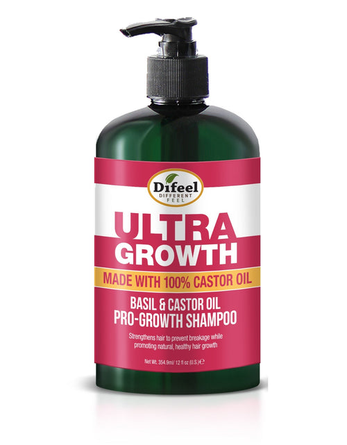 Load image into Gallery viewer, Difeel Ultra Growth Basil &amp; Castor Oil Pro Growth Shampoo 12 oz by difeel - find your natural beauty
