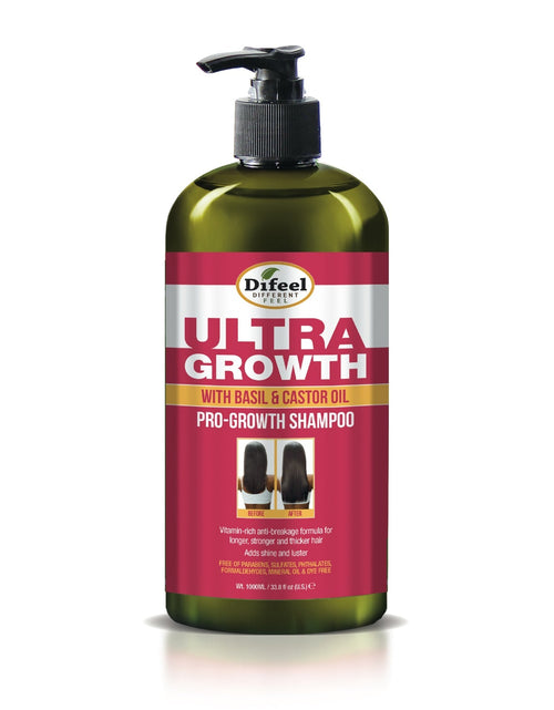 Load image into Gallery viewer, Difeel Ultra Growth Basil &amp; Castor Oil Pro Growth Shampoo 33.8 oz. by difeel - find your natural beauty
