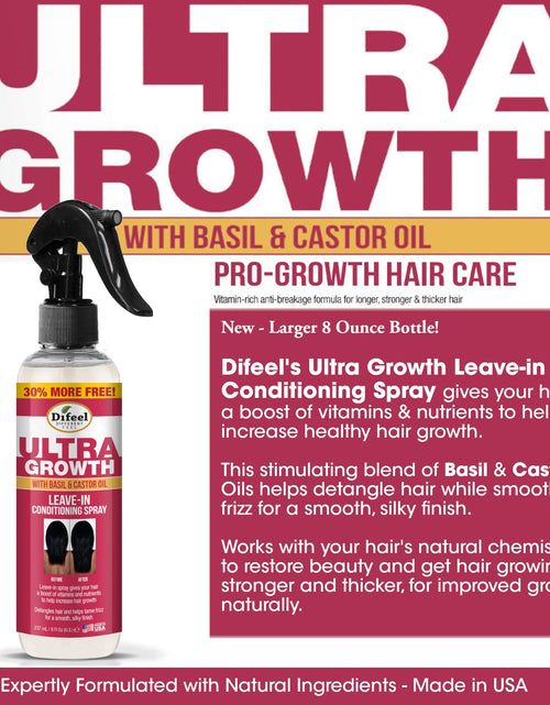 Load image into Gallery viewer, Difeel Ultra Growth Basil &amp; Castor Hair Oil Leave in Conditioning Spray 8 oz. Larger Bottle by difeel - find your natural beauty
