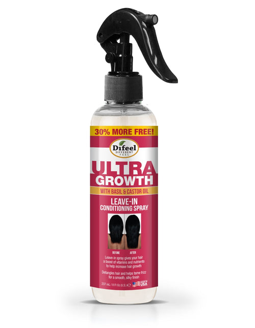 Load image into Gallery viewer, Difeel Ultra Growth Basil &amp; Castor Hair Oil Leave in Conditioning Spray 8 oz. Larger Bottle by difeel - find your natural beauty
