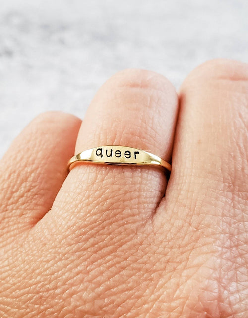 Load image into Gallery viewer, FUCK IT Dainty Gold Ring by Salt and Sparkle
