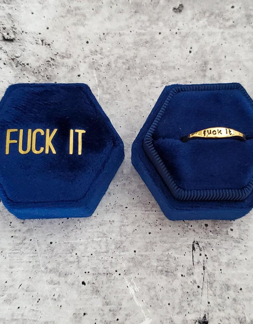 Load image into Gallery viewer, FUCK IT Dainty Gold Ring by Salt and Sparkle
