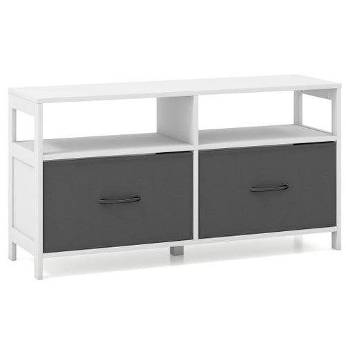 Load image into Gallery viewer, Fabric Chest of Drawers with 2 Drawers and 2 Open Shelves-White
