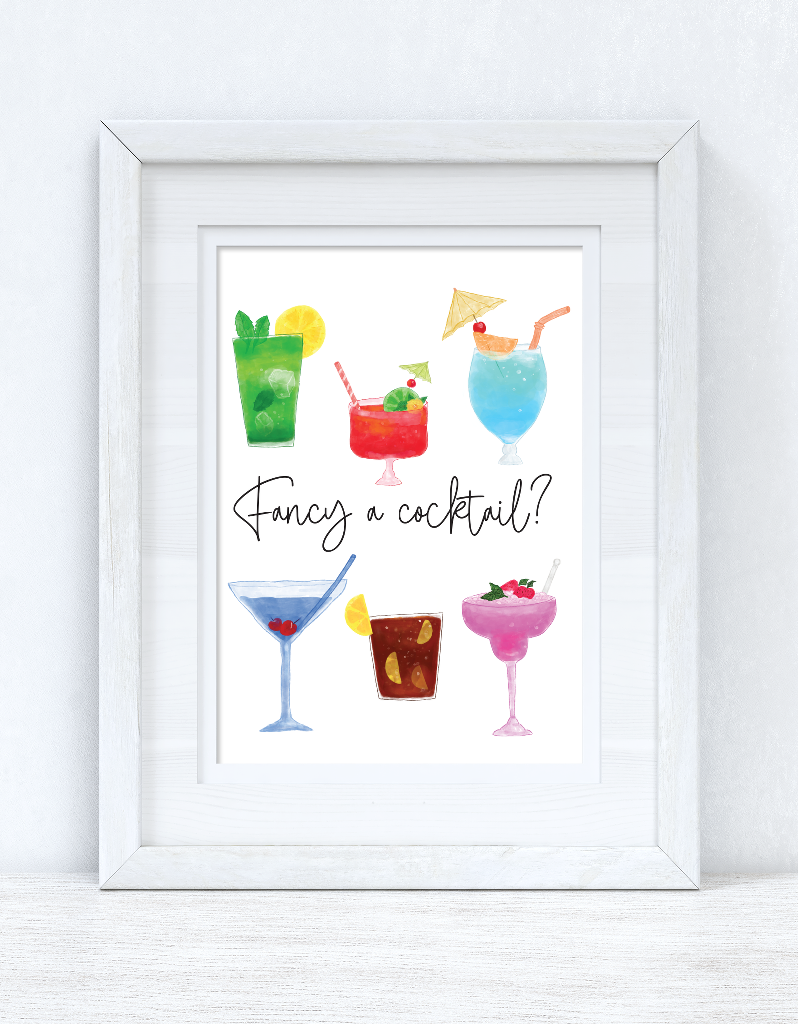 Fancy A Cocktail? Summer Seasonal Alcohol Wall Home Decor Print by WinsterCreations™ Official Store