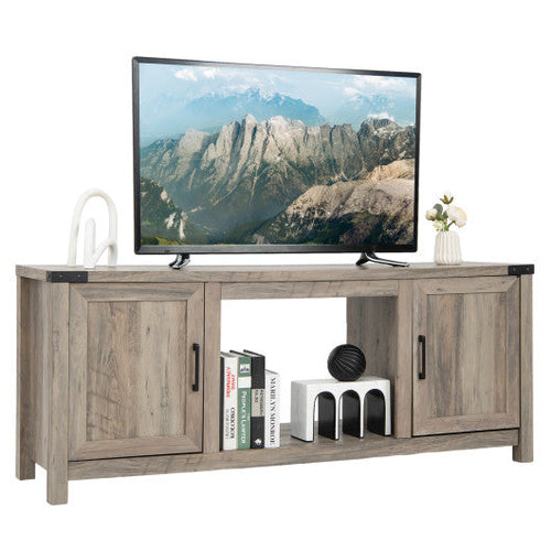 Load image into Gallery viewer, Electric Fireplace TV Stand with Storage Cabinets for TVs up to 70 Inch-Natural
