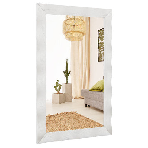 Load image into Gallery viewer, 41.5 x 28 inches Farmhouse Wall Mirror with Solid Wood Frame-White
