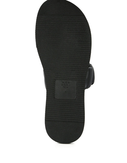 Load image into Gallery viewer, faux leather ruched strap platform sandals by London Rag
