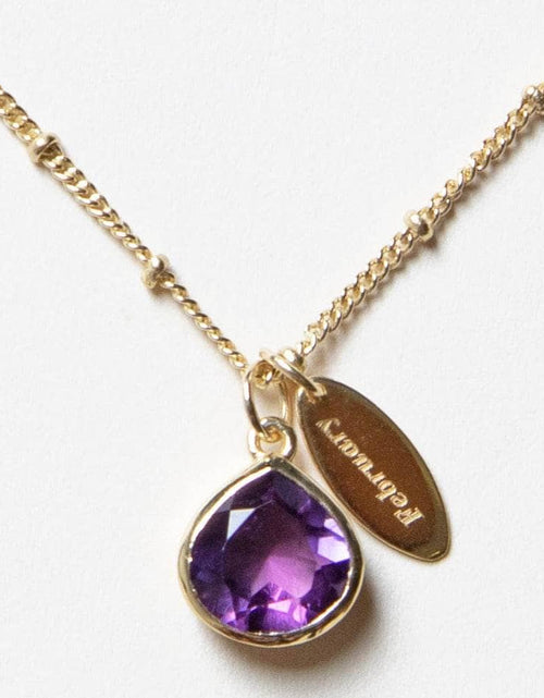 Load image into Gallery viewer, February Amethyst Birthstone Necklace by Tiny Rituals
