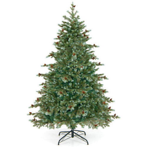 Load image into Gallery viewer, 6/7/8 Feet Christmas Tree with Warm White LED Lights and Pine Cones-6 ft
