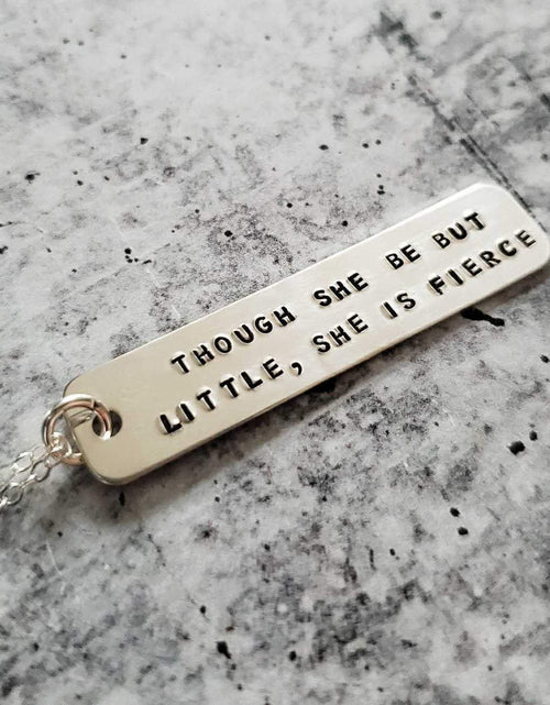 Load image into Gallery viewer, Feminist Vertical Bar Necklace by Salt and Sparkle

