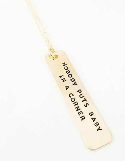 Load image into Gallery viewer, Feminist Vertical Bar Necklace by Salt and Sparkle
