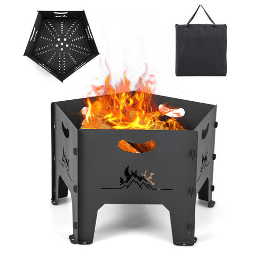 Load image into Gallery viewer, 19 Inches Collapsible Portable Plug Fire Pit with Storage Bag
