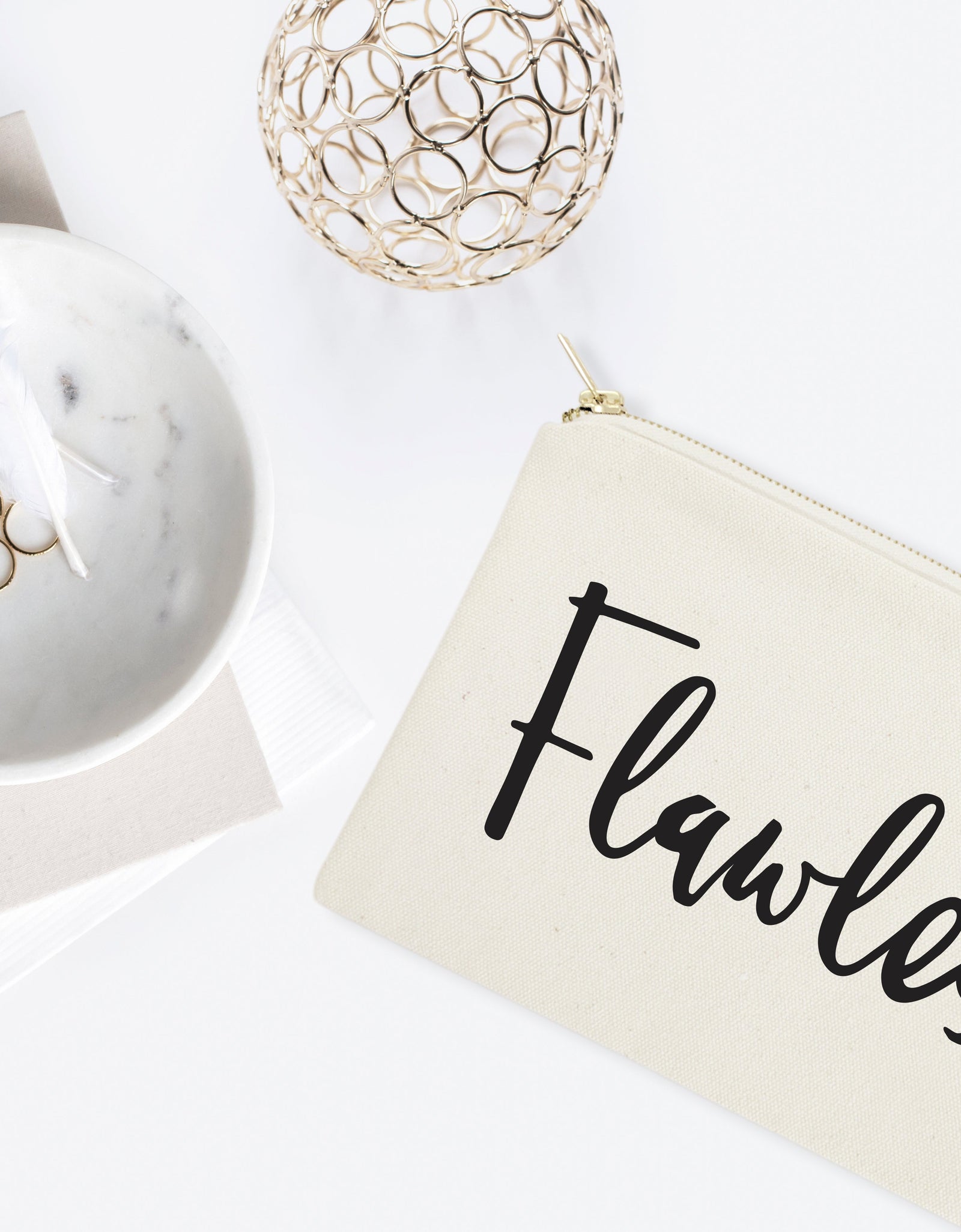 Flawless Cotton Canvas Cosmetic Bag by The Cotton & Canvas Co.