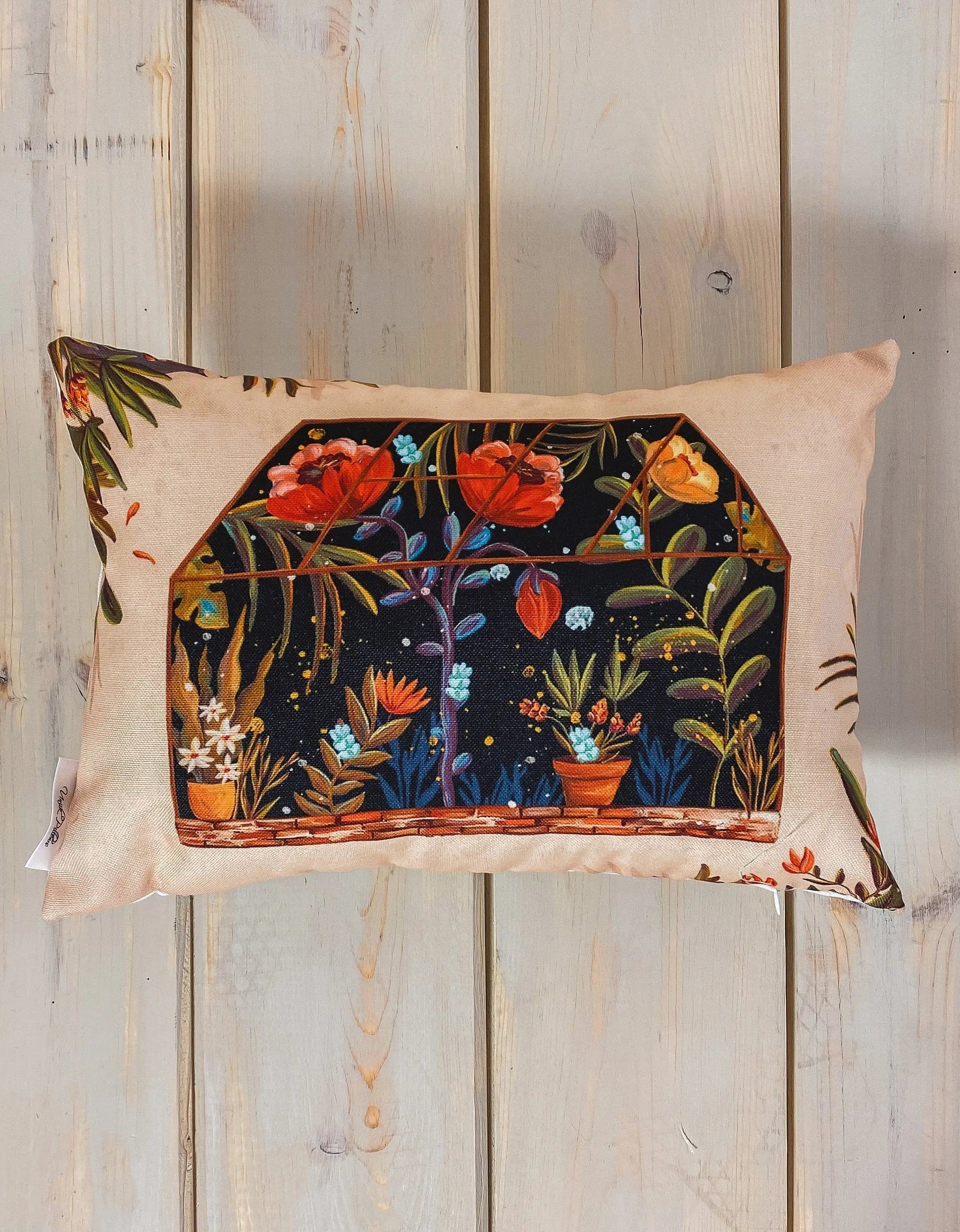 Floral Greenhouse | Pillow Cover | 18x12 | Greenhouse Floral Arraignment | Pillow | Throw Pillow | Home Decor | Cute Home Decor | Gift by UniikPillows