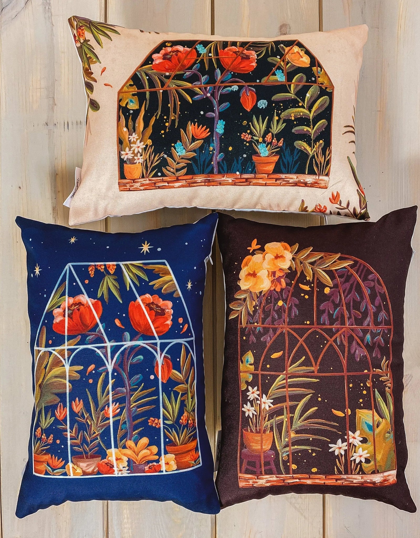 Floral Greenhouse | Pillow Cover | 18x12 | Greenhouse Floral Arraignment | Pillow | Throw Pillow | Home Decor | Cute Home Decor | Gift by UniikPillows