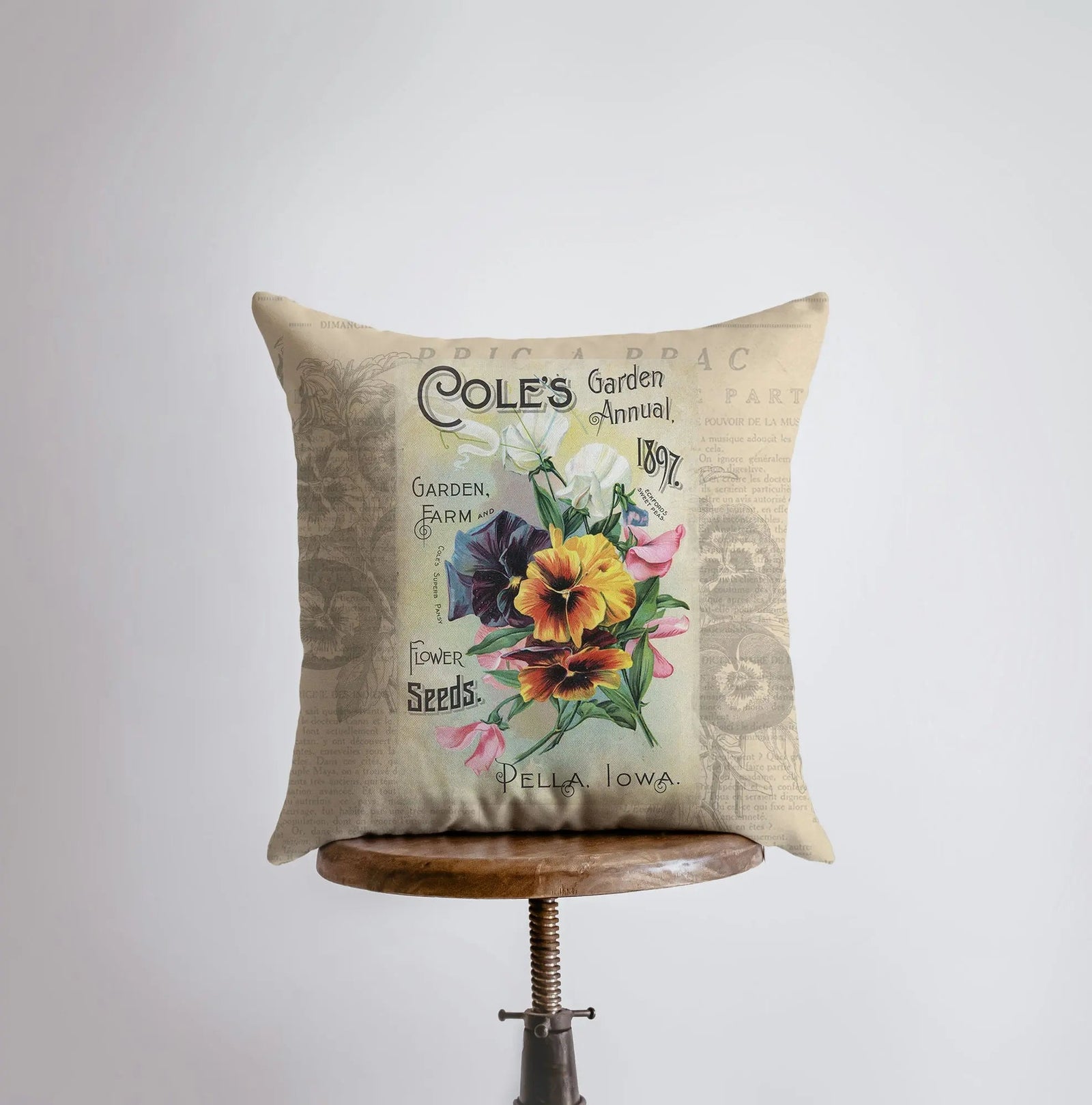 Flower | Pansie | Pillow Cover | Flower Decor | Floral | Farmhouse Decor | Home Decor | Throw Pillow | Gift for her | Flower Arrangement by UniikPillows