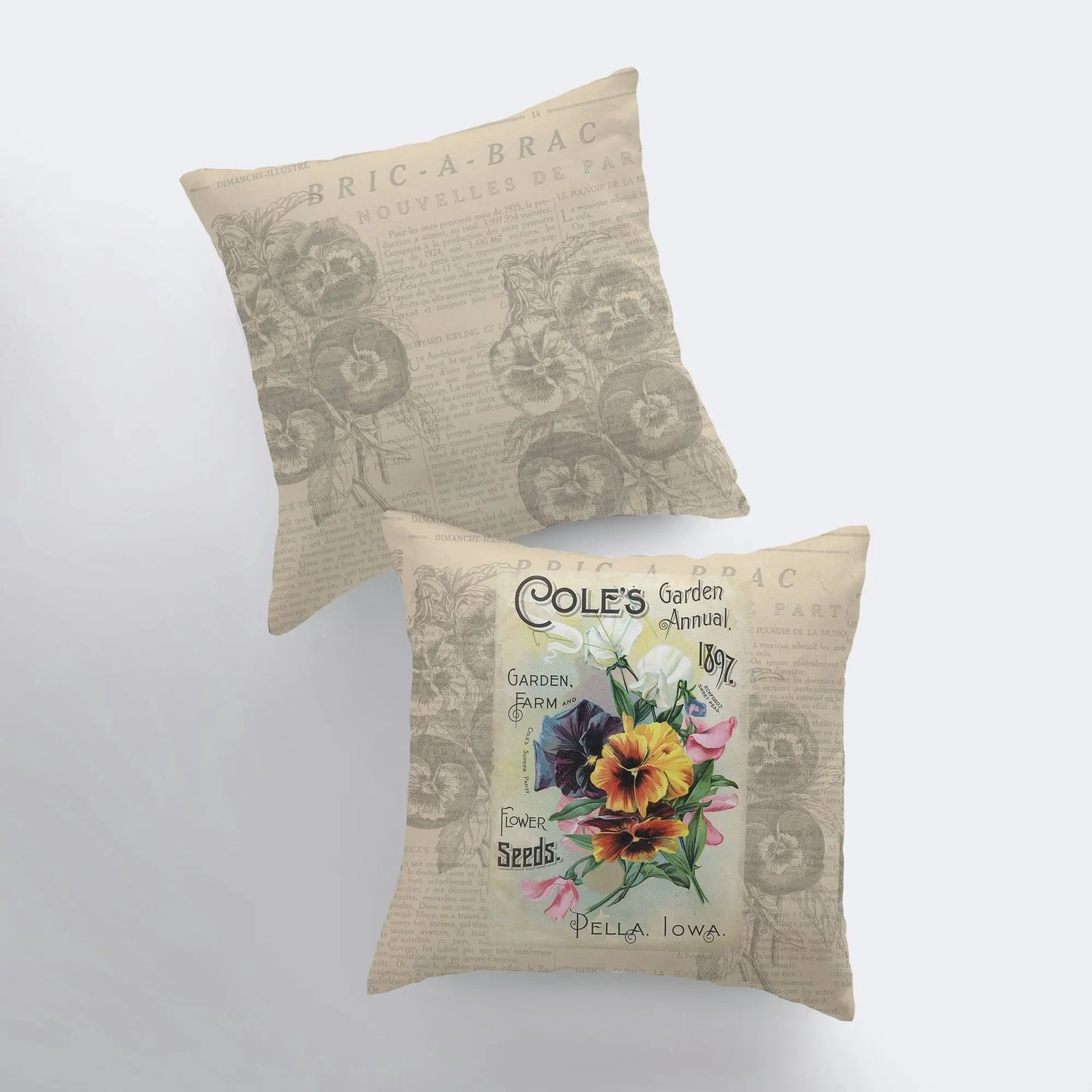 Flower | Pansie | Pillow Cover | Flower Decor | Floral | Farmhouse Decor | Home Decor | Throw Pillow | Gift for her | Flower Arrangement by UniikPillows