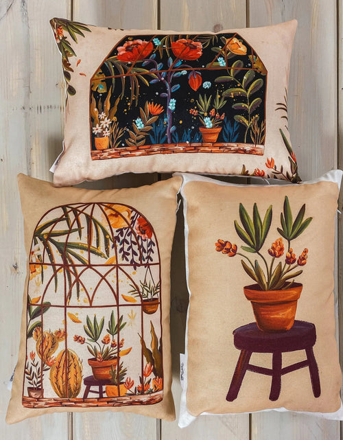Load image into Gallery viewer, Flower Pot | Pillow Cover | 12x18 | Greenhouse Collection | Floral | Flower Bouquet | Throw Pillow | Accent Pillow Covers | Gift for her by UniikPillows
