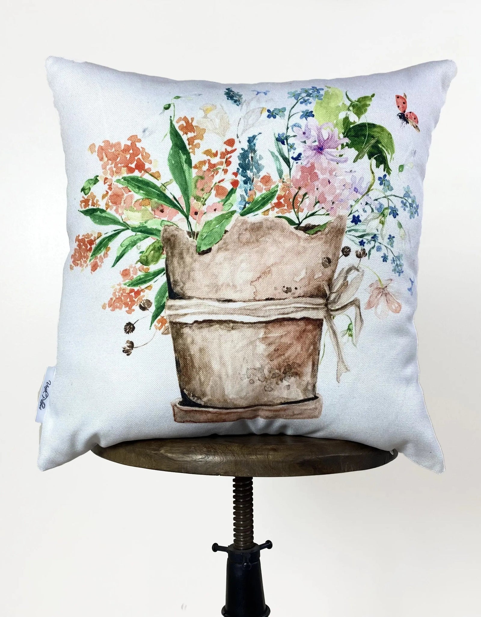 Flower Pot | Pillow Cover | Orange Floral | Throw Pillow | Pillow | Accent Pillow Covers | Aesthetic Room Decor | Country Decor | Gift by UniikPillows