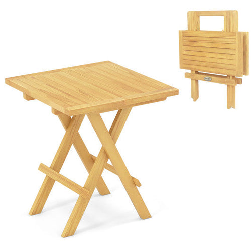 Load image into Gallery viewer, Patio Folding Side Table with X-shaped Legs and Slatted Tabletop
