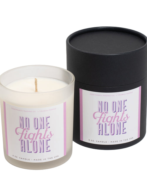 Load image into Gallery viewer, No One Fights Alone 8oz Soy Candle by Four Points Trading Co.
