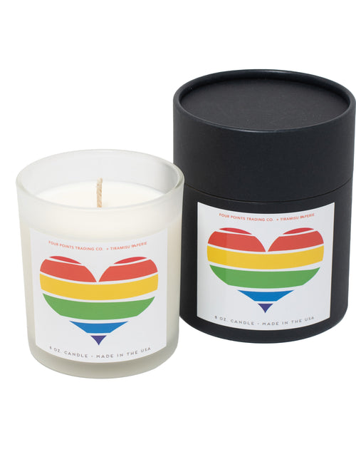 Load image into Gallery viewer, Pride Heart 8oz Soy Candle by Four Points Trading Co.
