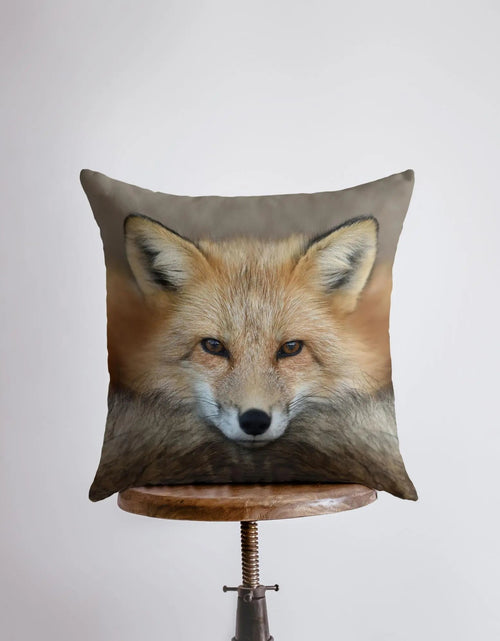 Load image into Gallery viewer, Fox Face | Pillow Cover | Fox Decor | Throw Pillow | Wilderness | Forest Animal | Animal Lover | Animals | Wild Animals | Throw Pillow by UniikPillows
