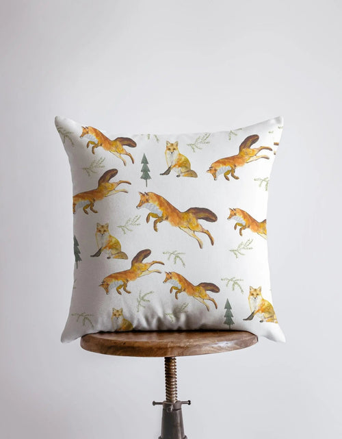 Load image into Gallery viewer, Fox's | Pattern | Pillow Cover | Fox Decor | Throw Pillow | Animal Lover | Fox Art | Animal Print Pillows For Couch | Unique Throw Pillow by UniikPillows
