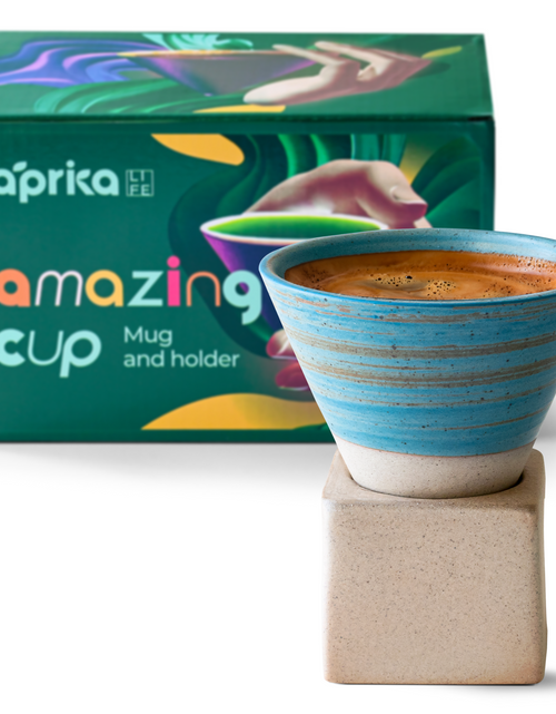Load image into Gallery viewer, Blue Coffee Mug with Base - 6.8 oz/200ml by Aprika Life

