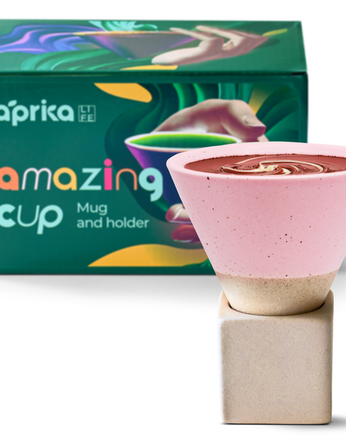 Load image into Gallery viewer, Pink Coffee Mug with Base - 6.8 oz/200ml by Aprika Life
