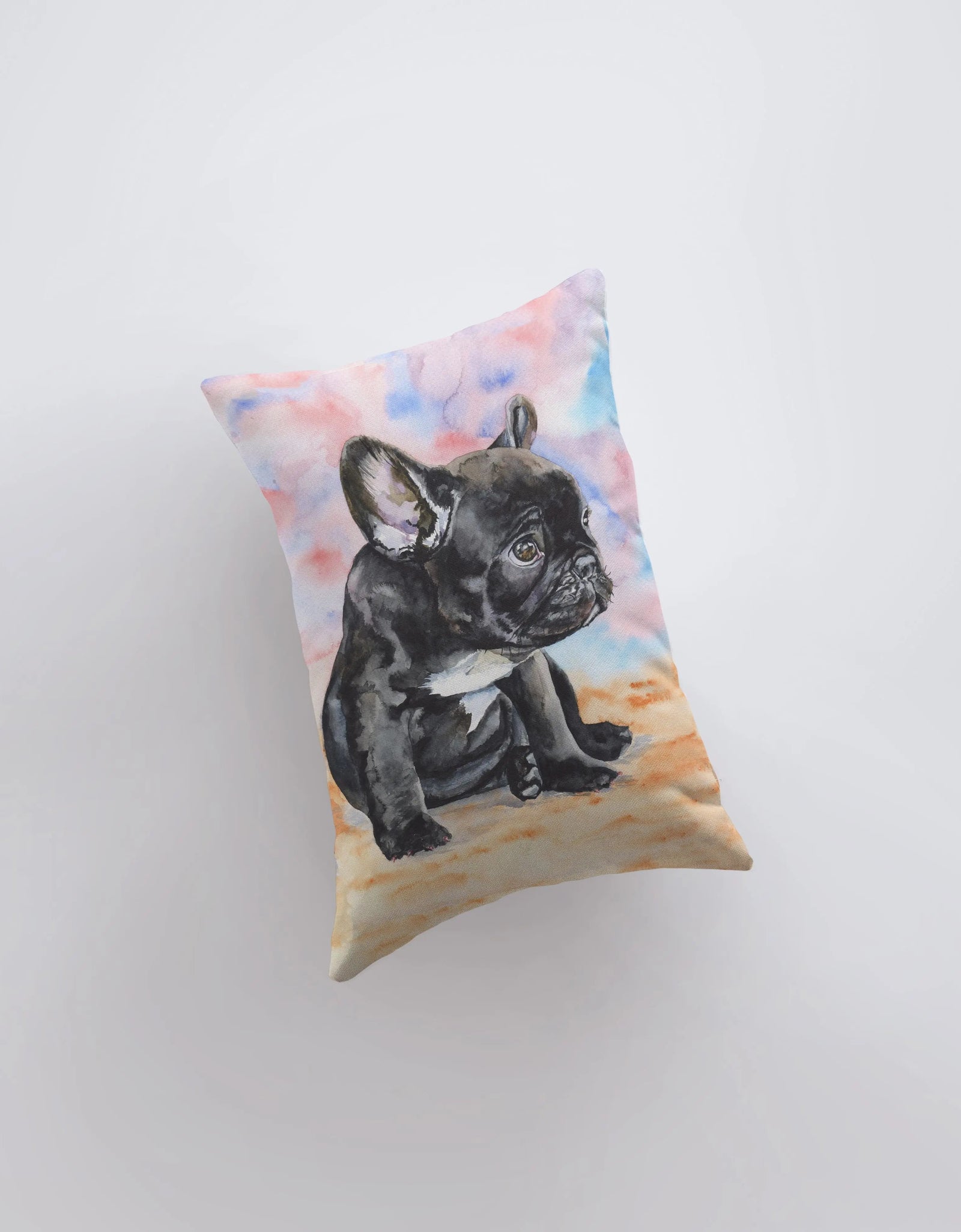 French Bulldog Puppy | Watercolor Bulldog | 12x18 | Pillow Cover | Dogs | Home Décor | Custom Dog Pillow | Dog Lover Gift | Dog Mom Gift by UniikPillows