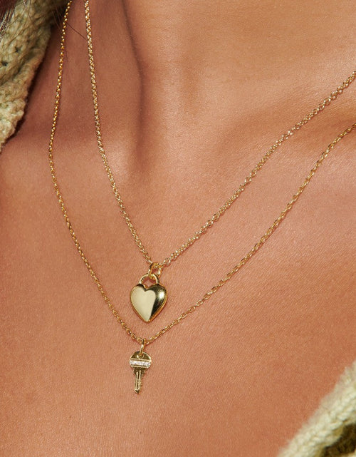 Load image into Gallery viewer, Tiny Key Necklace Charm by Little Sky Stone
