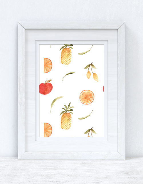 Load image into Gallery viewer, Fruity Summer White Summer Seasonal Wall Home Decor Print by WinsterCreations™ Official Store
