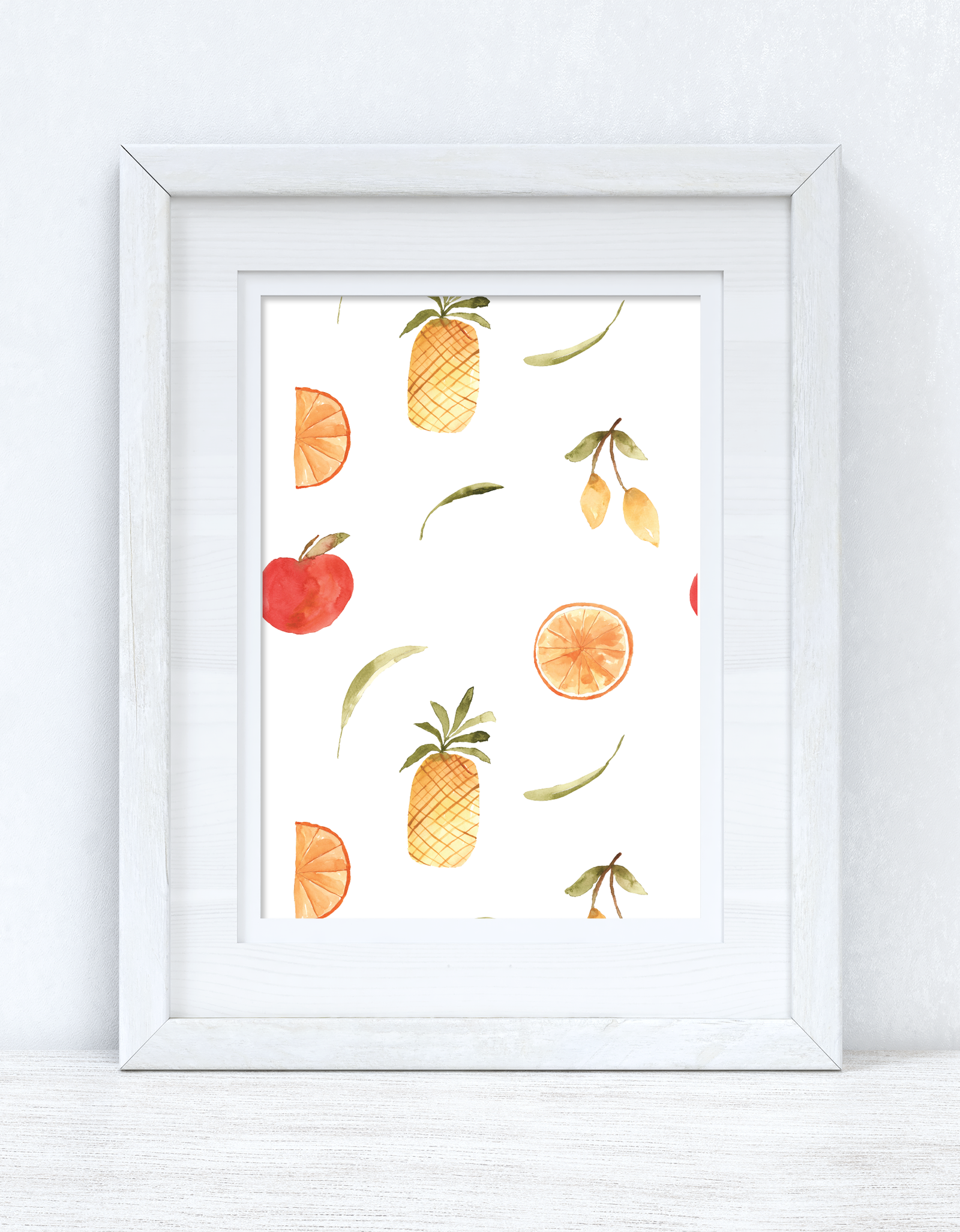 Fruity Summer White Summer Seasonal Wall Home Decor Print by WinsterCreations™ Official Store