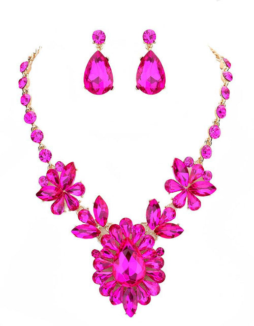 Load image into Gallery viewer, Teardrop Stone Cluster Evening Necklace by Madeline Love
