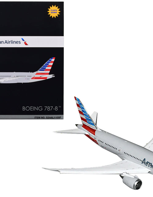 Load image into Gallery viewer, Boeing 787-8 Commercial Aircraft with Flaps Down "American Airlines" Gray with Tail Stripes "Gemini 200" Series 1/200 Diecast Model Airplane by GeminiJets
