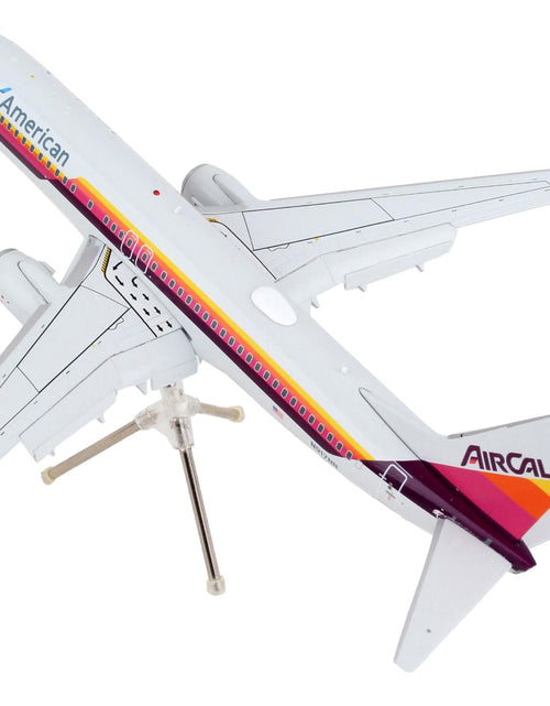 Load image into Gallery viewer, Boeing 737-800 Commercial Aircraft with Flaps Down "American Airlines - AirCal" Gray with Stripes "Gemini 200" Series 1/200 Diecast Model Airplane by GeminiJets
