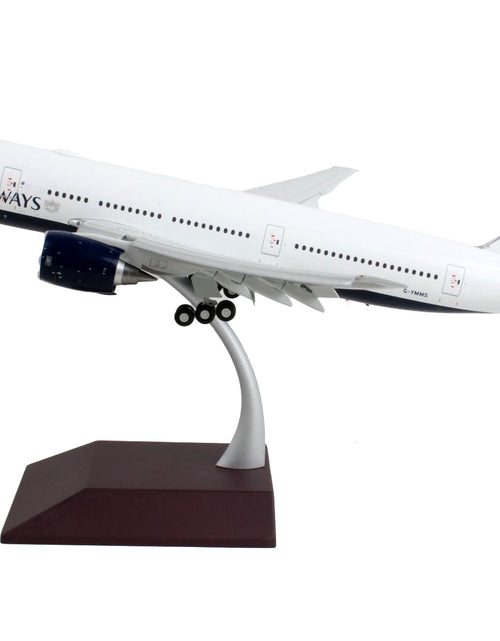 Load image into Gallery viewer, Boeing 777-200ER Commercial Aircraft with Flaps Down "British Airways" White with Striped Tail "Gemini 200" Series 1/200 Diecast Model Airplane by GeminiJets
