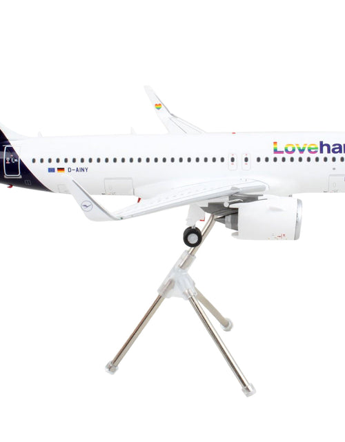 Load image into Gallery viewer, Airbus A320neo Commercial Aircraft "Lufthansa - LoveHansa" White with Blue Tail "Gemini 200" Series 1/200 Diecast Model Airplane by GeminiJets
