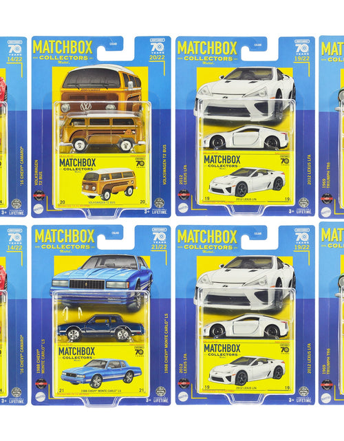 Load image into Gallery viewer, "Collectors" Superfast 2023 Assortment U "70 Years" Special Edition Set of 8 pieces Diecast Model Cars by Matchbox
