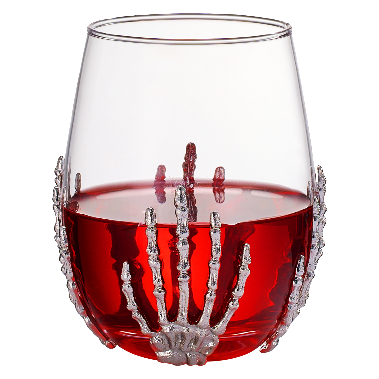 Stemless Skeleton Wine Glass | SINGLE | 17oz Halloween Skeleton Glasses 5" H, Goth Gifts, Skeleton Gifts, Skeleton Decor, Spooky Wine Gift Set, Perfect for Halloween Themed Parties by The Wine Savant