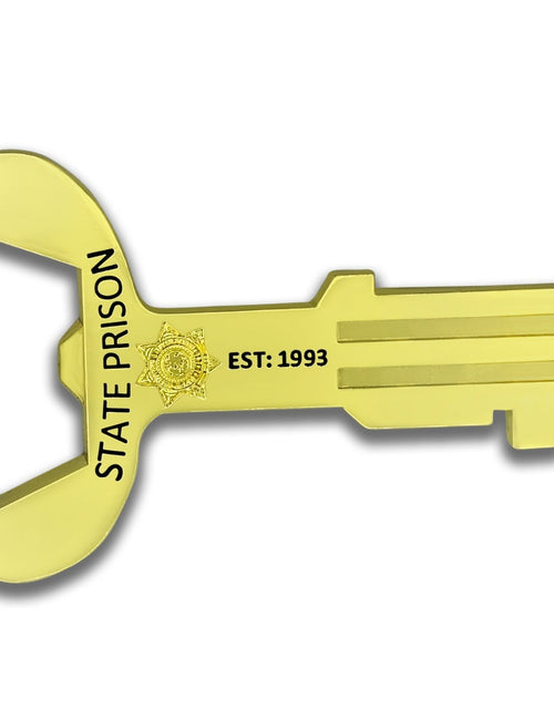Load image into Gallery viewer, North Kern State Prison Magnet Bottle Opener by Custom Pins &amp; Buckles

