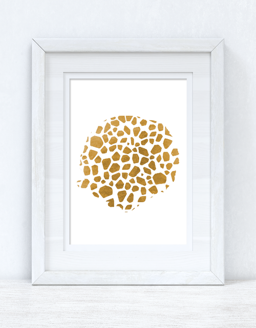 Load image into Gallery viewer, GIRAFFE Print Gold Circle Dressing Room Simple Wall Decor Print by WinsterCreations™ Official Store
