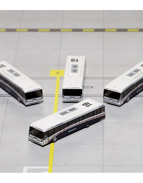 Load image into Gallery viewer, Cobus 3000 Passenger Bus White and Blue "US Airways Shuttle Bus" 4 Piece Set 1/400 Diecast Models by GeminiJets
