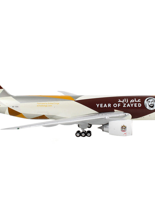 Load image into Gallery viewer, Boeing 777F Commercial Aircraft "Etihad Cargo - Year of Zayed" White with Graphics 1/400 Diecast Model Airplane by GeminiJets
