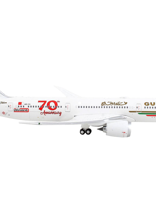 Load image into Gallery viewer, Boeing 787-9 Commercial Aircraft "Gulf Air - 70th Anniversary" White with Graphics 1/400 Diecast Model Airplane by GeminiJets
